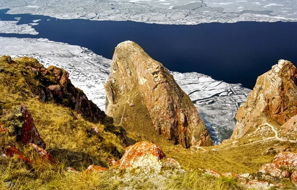 Primavera Baikal Hielo Nieve Lago Derriten Belleza Naturaleza Baikal Primavera —  Fotos de Stock