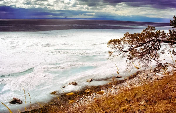 Invierno Baikal Hielo Nieve Lago Belleza Naturaleza Baikal Invierno —  Fotos de Stock