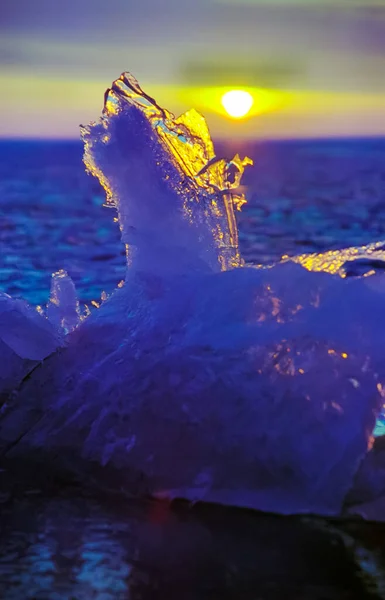 Inverno Baikal Gelo Neve Lago Beleza Natureza Baikal Inverno — Fotografia de Stock