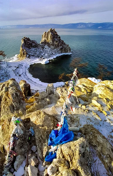 Winter Auf Dem Baikal Eis Und Schnee Auf Dem See — Stockfoto