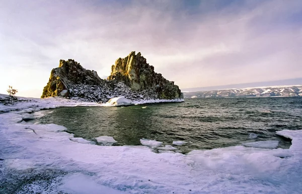 Invierno Baikal Hielo Nieve Lago Belleza Naturaleza Baikal Invierno —  Fotos de Stock