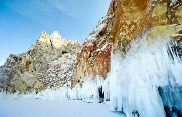 Invierno Baikal Hielo Nieve Lago Belleza Naturaleza Baikal Invierno —  Fotos de Stock