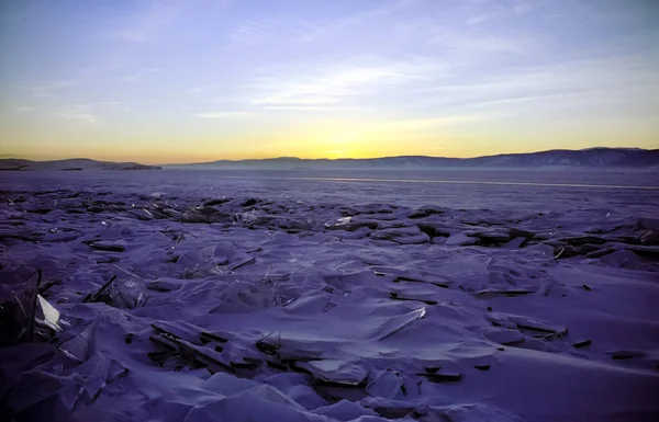 Invierno Baikal Hielo Nieve Lago Belleza Naturaleza Baikal Invierno —  Fotos de Stock