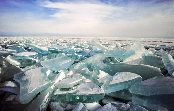 Winter Auf Dem Baikal Eis Und Schnee Auf Dem See — Stockfoto