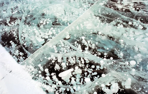 Χειμώνας Στο Baikal Πάγος Και Χιόνι Στη Λίμνη Ομορφιά Της — Φωτογραφία Αρχείου