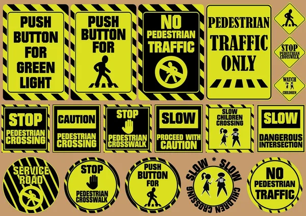 Set of pedestrian crossing traffic signs, can be use for road sign. flat vector illustration — Stock Vector