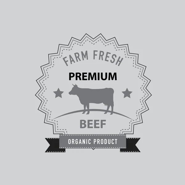 Premium Beef Icon, Sticker, Label, Tag. Ilustrasi Vektor - Stok Vektor