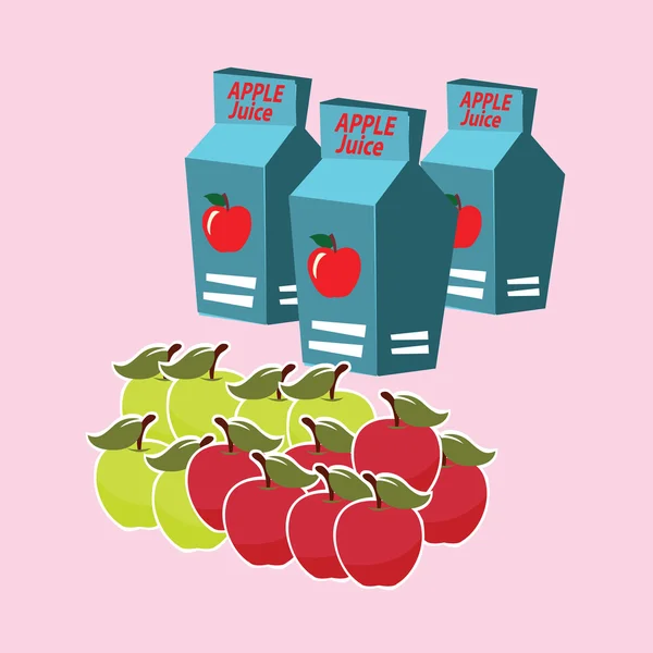 Apple juice kartonnen doos. vectorillustratie — Stockvector