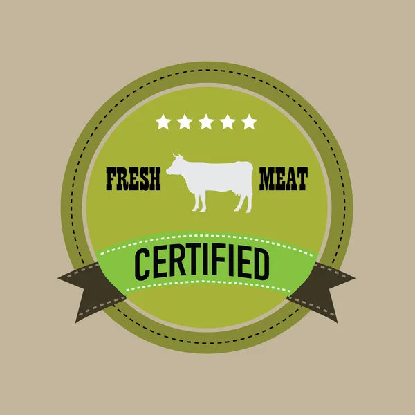 Etiquetas e elementos de design de carne fresca. ilustração vetorial — Vetor de Stock