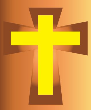 cross İsa sarı üzerinde çapraz