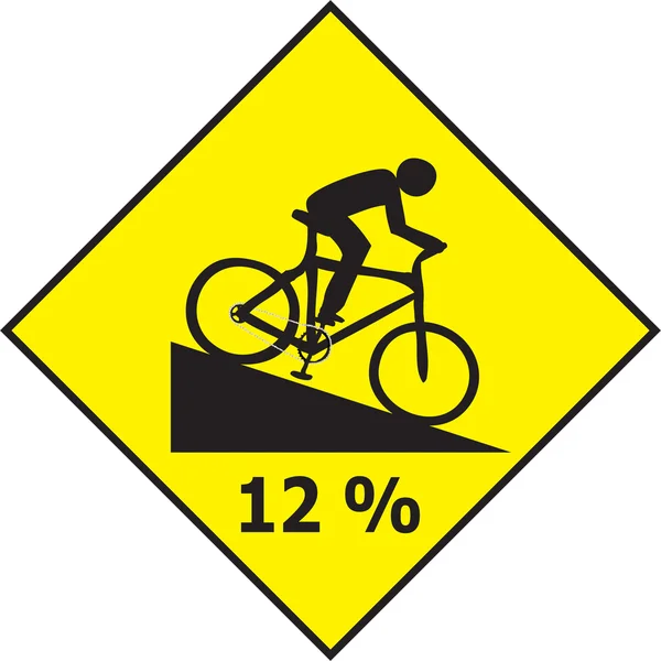 Downhill Slope Bicycle Traffic Sign Vector — Stock Vector