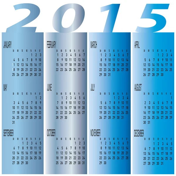 Calendario colorato Anno 2015 — Vettoriale Stock