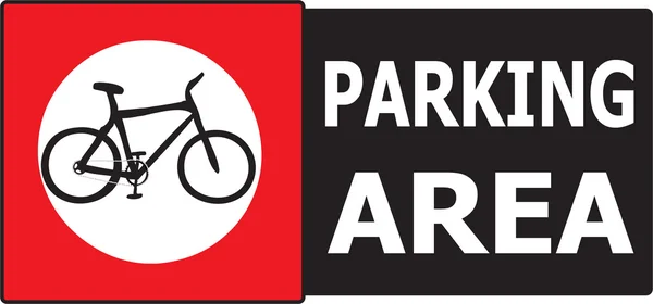 Only Bicycle Parking Area Sign Label — Stock Vector