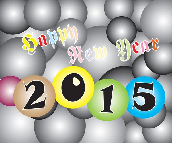 Gott nytt år 2015 ljus två tonar bollen — Stock vektor