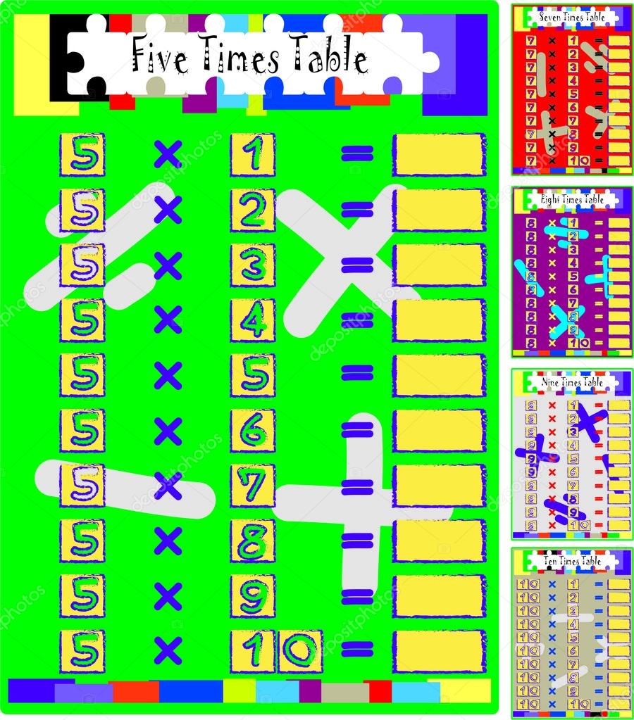 Vector Of Multiplication Math Drill Times Table Set Vector Image By C Kobfujar Vector Stock 52450813