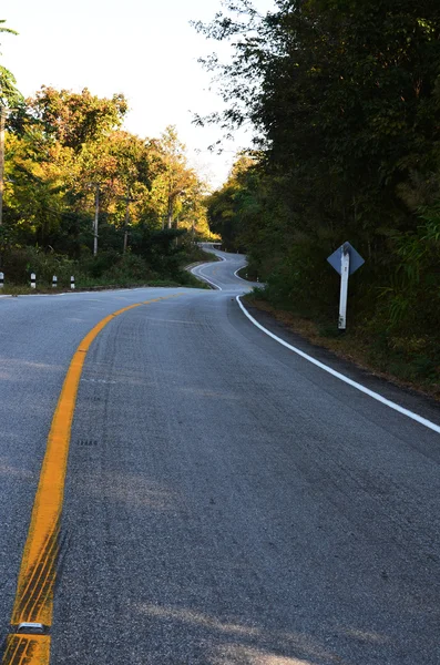 Courbe torsadée route goudronnée — Photo