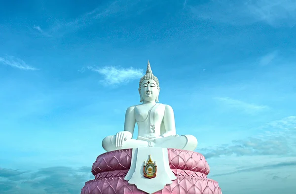 Weiß sitzendes Buddha-Bild — Stockfoto