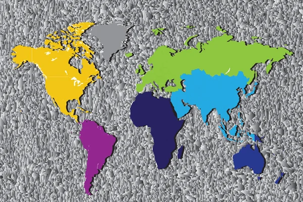 Kontinentale Weltkarte — Stockvektor