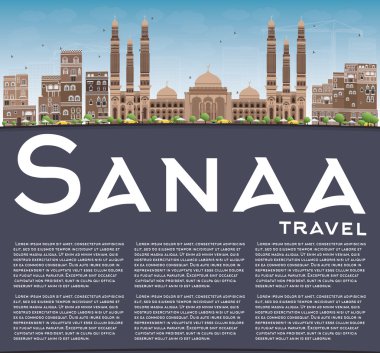 Sanaa (Yemen) Kahverengi Binalar ve Kopyalama Alanı ile Siluet. 
