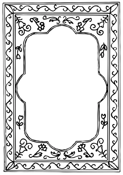 Marco pintado negro sobre fondo blanco. Ilustración vectorial . — Vector de stock