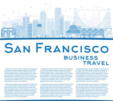 Anahat San Francisco Skyline mavi binalar.