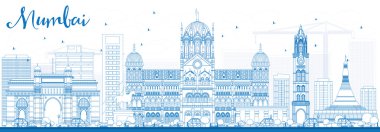Anahat Mumbai manzarası ile mavi simge. 