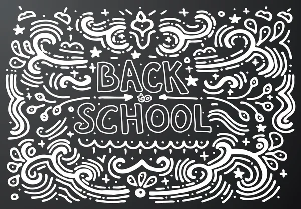 Vissza az iskolába Chalkboard vázlat Vector illusztráció — Stock Vector