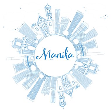 Anahat mavi binaları ile Manila manzarası. 