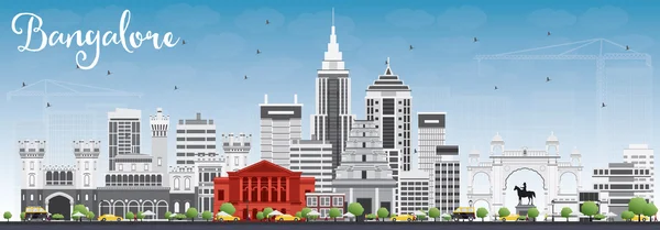 Bangalore Skyline con edificios grises y cielo azul . — Vector de stock