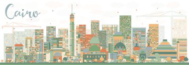 Renk Binaları ile Soyut Kahire Skyline. 