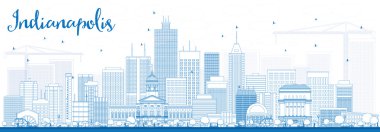 Anahat Indianapolis manzarası ile mavi binalar. 