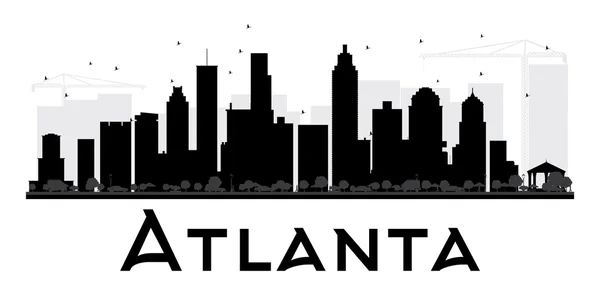 Ciudad de Atlanta skyline silueta en blanco y negro . — Archivo Imágenes Vectoriales