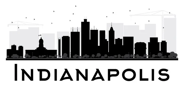 Ciudad de Indianápolis skyline silueta en blanco y negro . — Archivo Imágenes Vectoriales