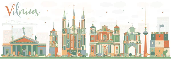 Resumen Vilnius Skyline con puntos de referencia de color . — Vector de stock