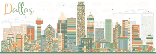 Résumé Dallas Skyline avec bâtiments de couleur . — Image vectorielle