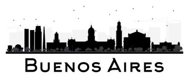 Buenos Aires silueti siyah beyaz siluet. 