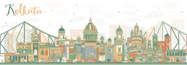 Renk Simgeleri ile Soyut Kolkata Skyline.
