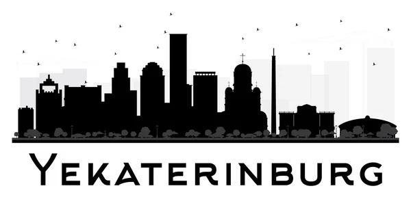 Yekaterinburg City skyline silueta en blanco y negro . — Vector de stock