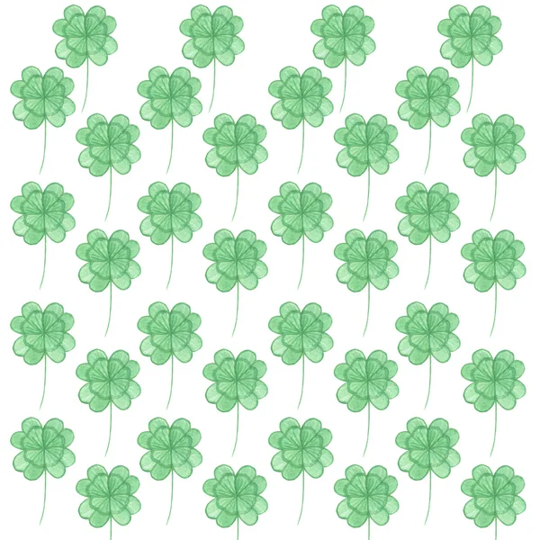 Pattern with watercolor clover. — Stock Photo, Image