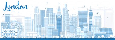 Anahat Londra manzarası ile mavi binalar. 