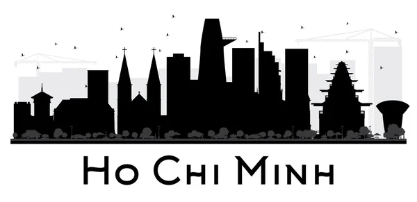 stock vector Ho Chi Minh City skyline black and white silhouette.