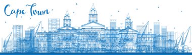 Cape town manzarası mavi binaları ile anahat. 