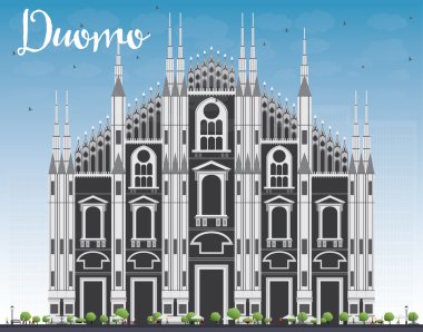 Duomo. Milan. İtalya. Vektör İllüstrasyonu.