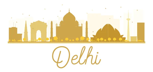 Delhi City skyline golden silhouette. — Stock Vector