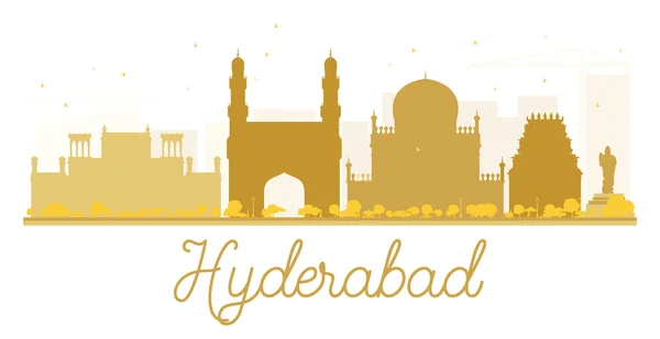 Hyderabad City skyline silueta dorada . — Vector de stock