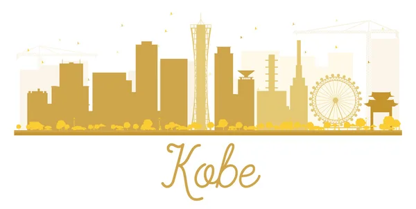 Kobe City skyline silueta dorada . — Vector de stock
