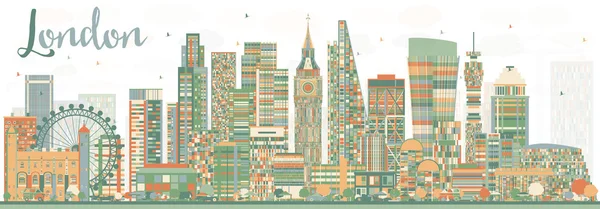 Abstract London Skyline con edifici a colori . — Vettoriale Stock