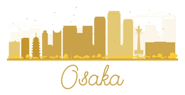 Осака-Сіті горизонт Золотий силует. — стоковий вектор