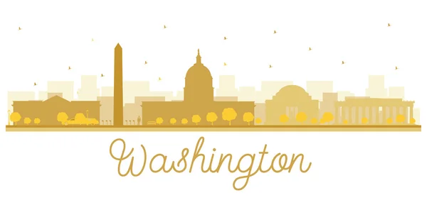 Washington DC città skyline silhouette dorata . — Vettoriale Stock
