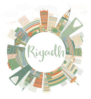 Renk binaları ile Soyut Riyad silueti.